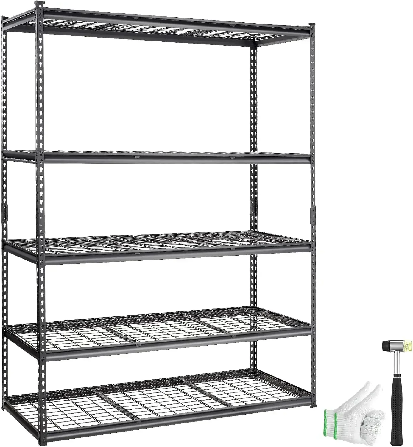 

Storage Shelving Unit, 5-Tier Adjustable Storage Shelves, 60" L x 24" W x 78" H Heavy Duty Garage Storage Shelves