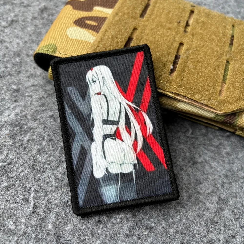 Zero Two Parche táctico con velcro para mochila y ropa – Diseño anime - imagen 3