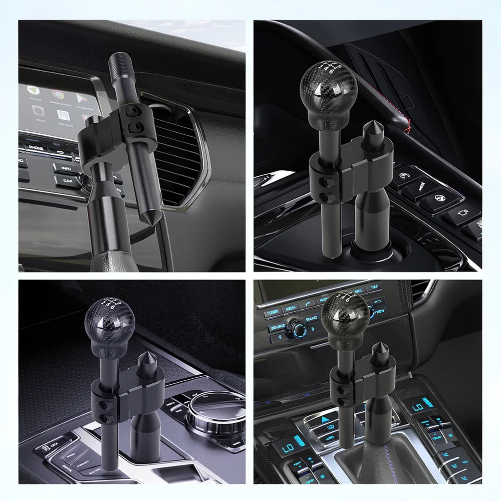 Racing Style Manual Gear Shift Lever Extender Aluminum Shifter Stick Adapter For Universal Car Interior Performance Tuning