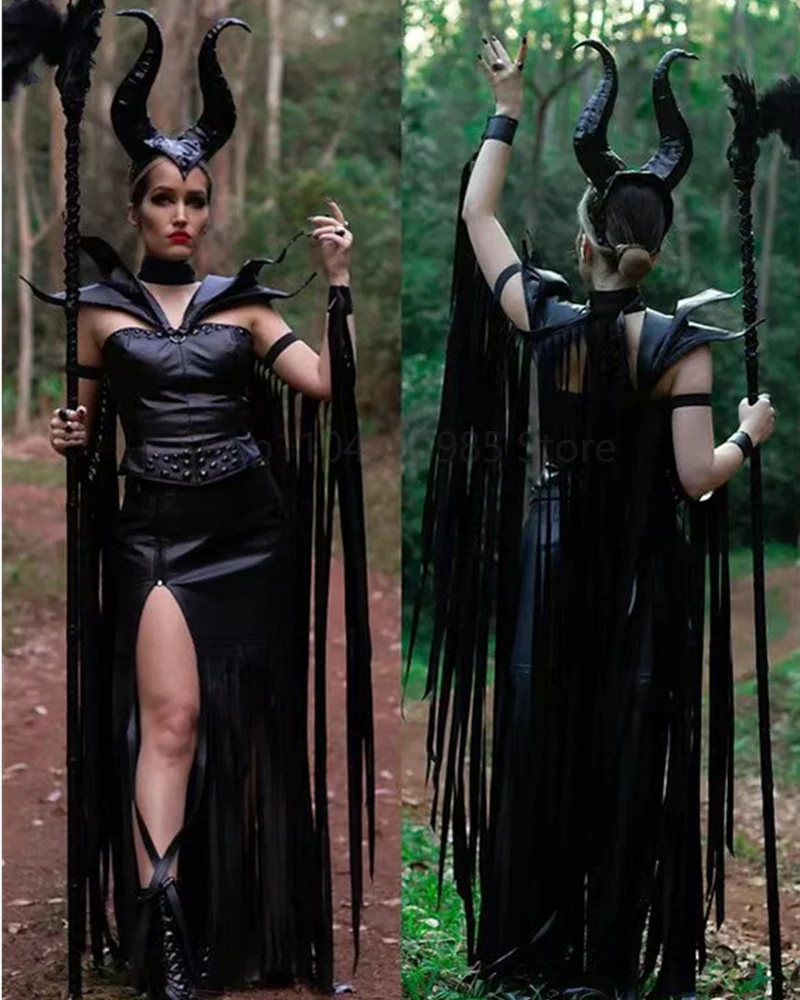 

Halloween Carnival Party Evil Witch Queen Cosplay Costume Performance Anime Magician Vampire Fancy Dress