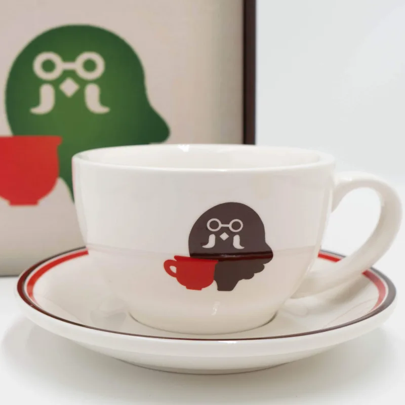 Animals Crossed Cartoon Pigeon Coffee Cup 300ml Ceramic Mug with Saucer Cute Game Collectible Cup Tableware Gift for Home Use