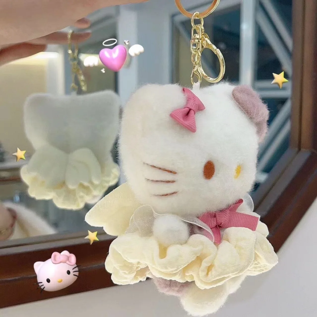 

Hello Kitty Plush Stuff Toys Keychain Pendant Hello Kitty Item Things Kawaii Accessories Backpack Bags Pendant Keychain Girl