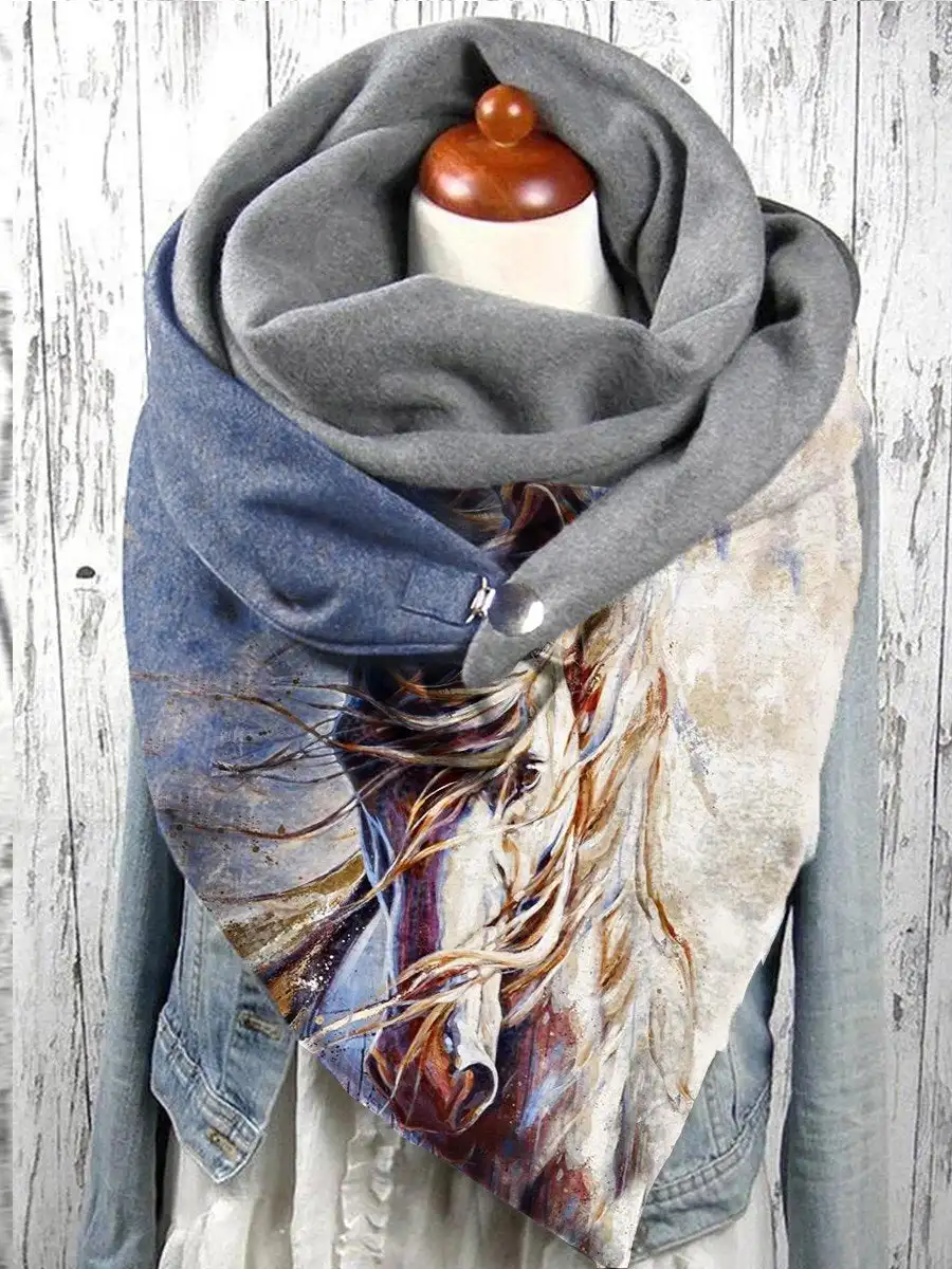 

Horse Pattern 3D Printed Casual Wrap Scarf for Women