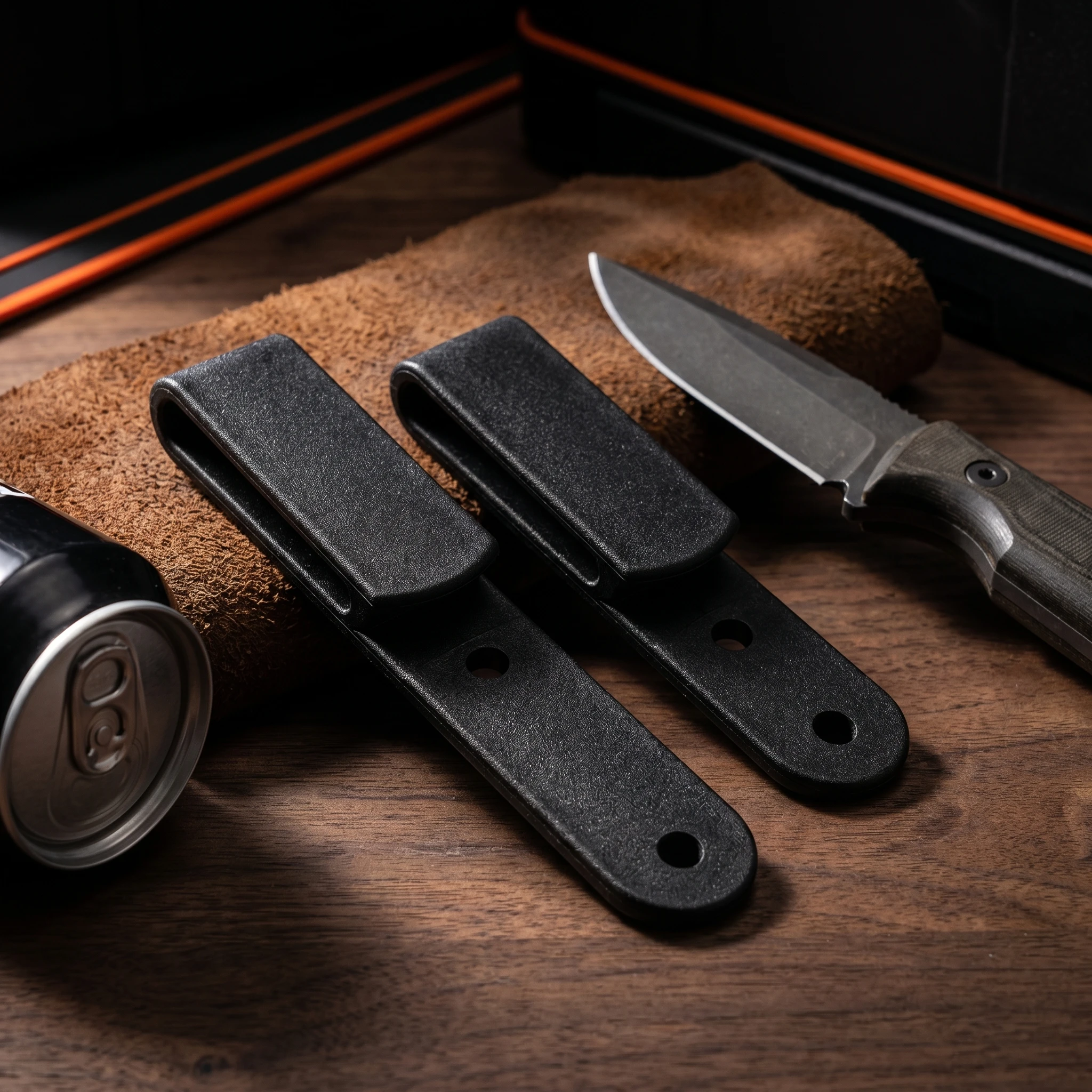 2PCS Knife Storage KYDEX IWB Knife Sheath Clip K-type Belt Accessory Leather Sheath Strap Clip Knife Sheath EDC Accessories
