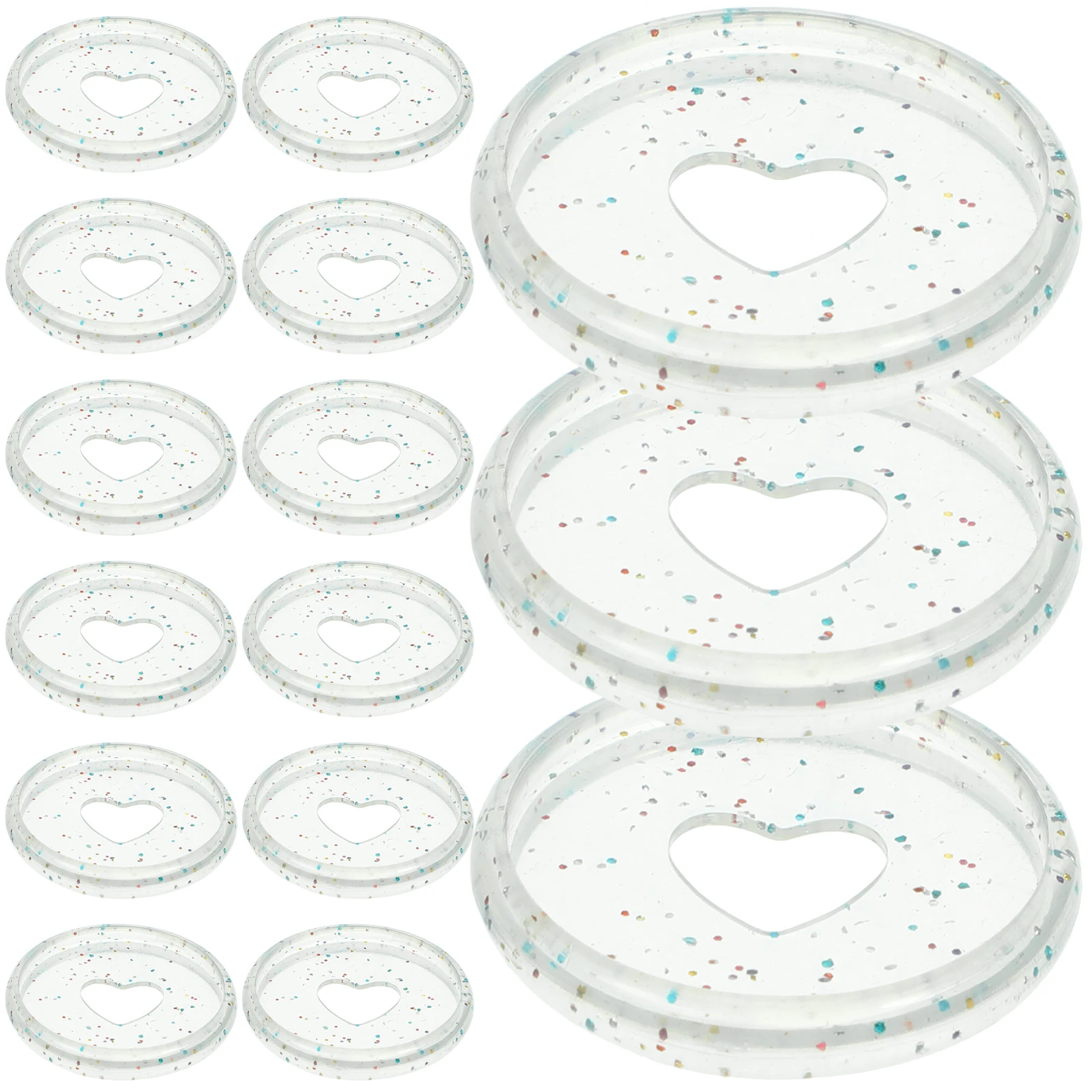 

50 Pcs Binder Ring Book Discs Binding Loose-leaf Heart-shaped for Notebooks Abs Lightweight Plate