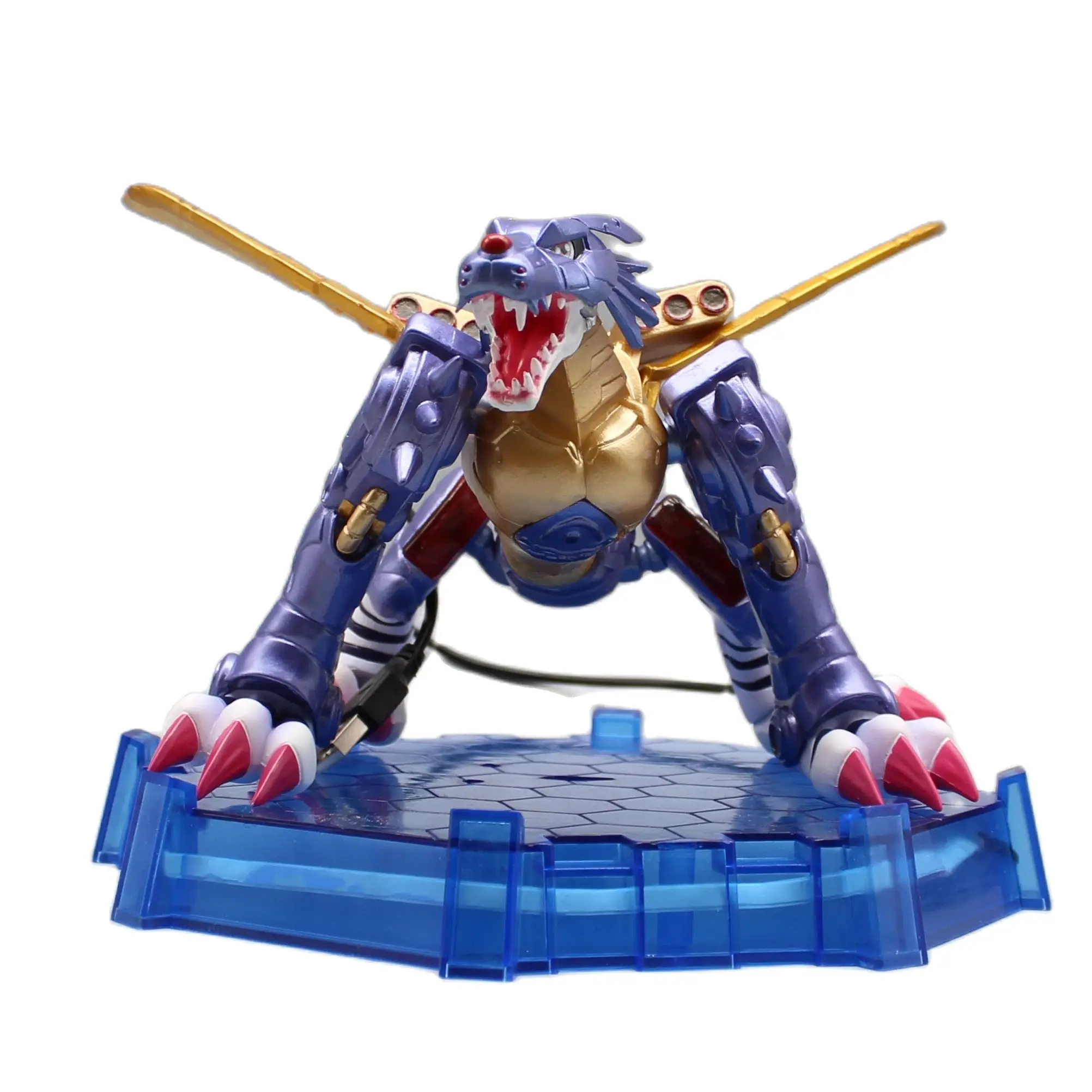 Digimon Aventura Garurumon Brilhante Animação Figura, Máquinas De Aço Digital, Lobo Anime Modelo Ornamentos Decoração, 14,5 cm