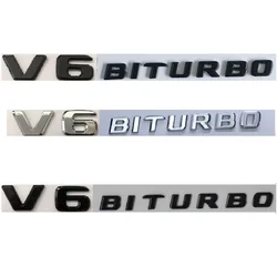 Flat Font Both Fender Letters Emblems V6 BITURBO for Mercedes Benz V6BITURBO Symbols Nameplate Tag Badge