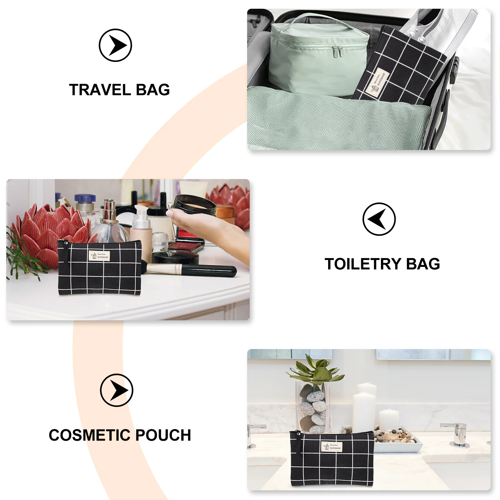 

Gradient Canvas Makeup Organizer Travel Toiletry Bag Zipper Storage Pouch For Cosmetics Toiletries Accessories Durable