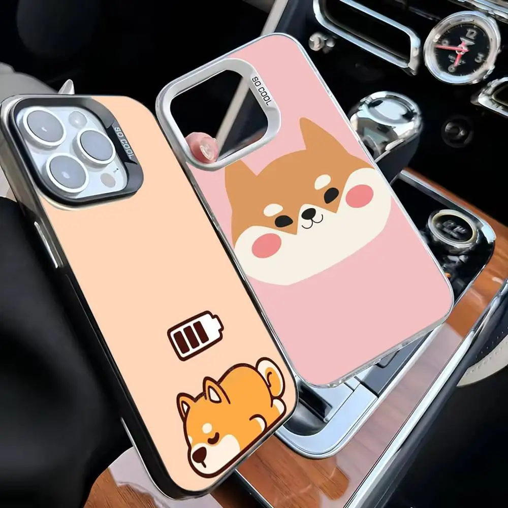 Leuke Shiba Inu telefoonhoesje voor iPhone17,16,15,14,13,12,11 Plus, Pro Max witte matte schokbestendige hoes