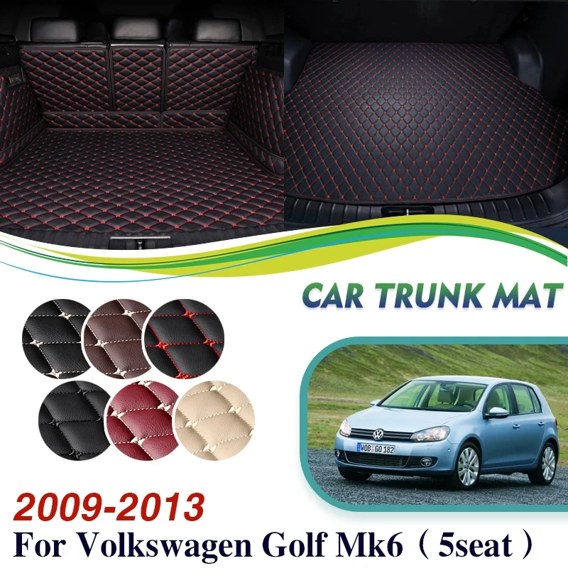 

Car Rear Trunk Mats For VW Volkswagen Golf Mk6 Golf6 Golf 6 5seat 2009~2013 Leather Car Mats Luxury Tray Carpet Car Accessories