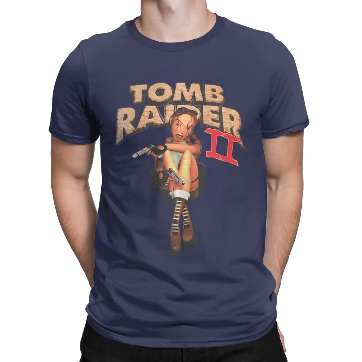 Tomb Raider 2 Lara Croft explorer 90s PC game temple relic Men