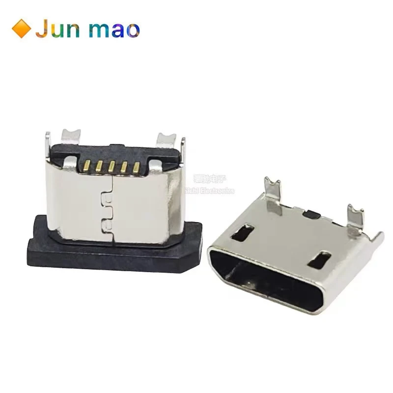 10PCS MICRO USB socket vertical patch MK5P 180 degree female socket SMT direct insertion with positioning column
