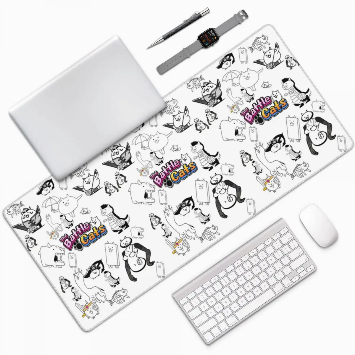 Battle Cats Mobile Games Large Mouse Pad Computer Keyboard Mouse Mat Gaming PC Laptop Desk Mat Office Accessories Table Mats