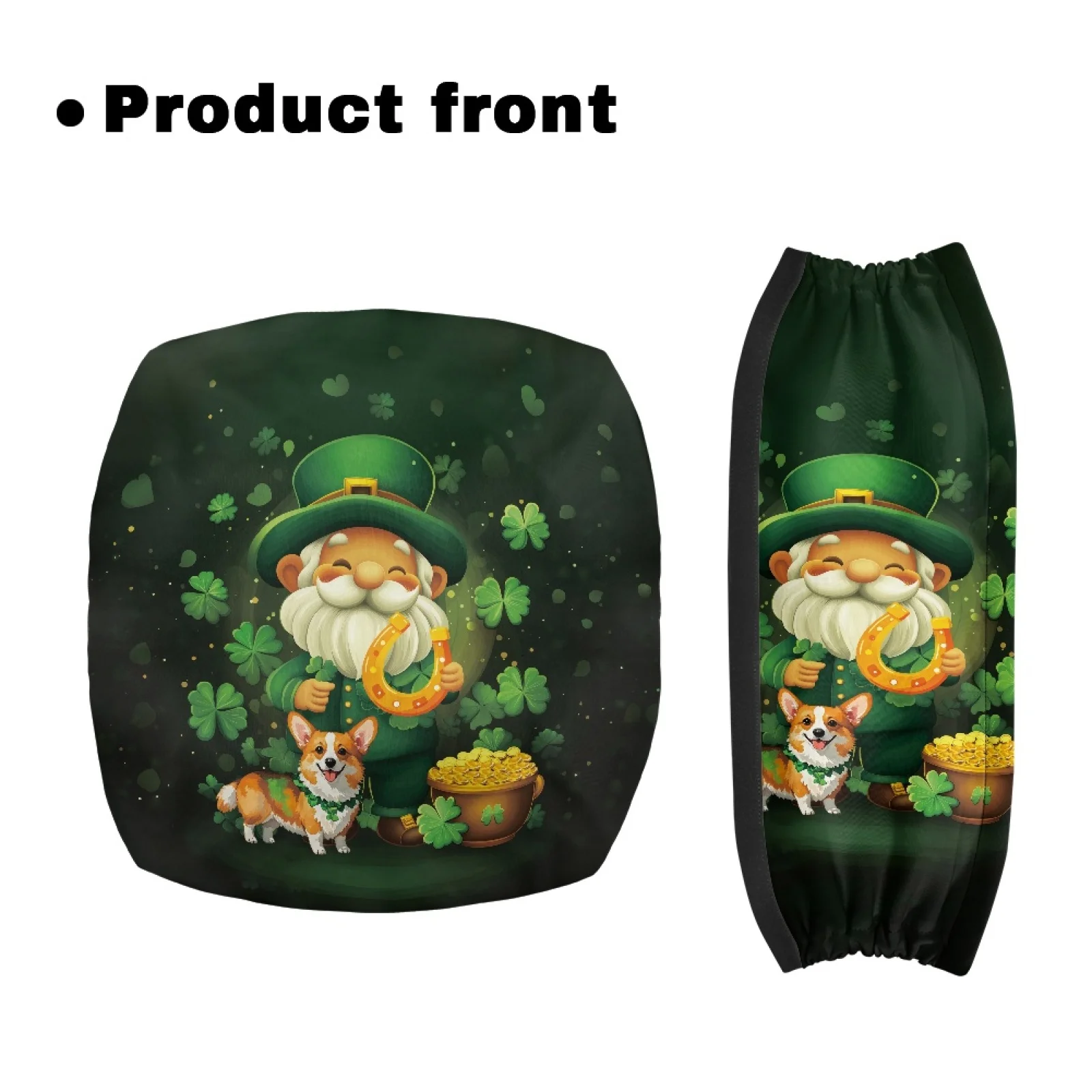 Coloranimal Stain Proof Improved Comfort 2 Pcs Seat & Backrest Cover Set for Elderly for Streets St Patrick