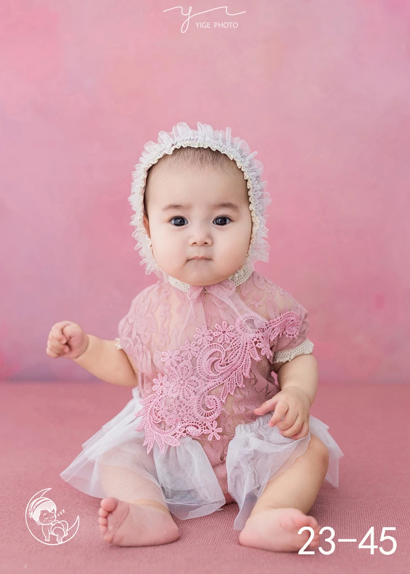 Newborn Photography Lace Clothing Headband+HAT+Dress 3 Pcs/Set Studio Infan Shooting Costume Female Baby Photo Props Accessories