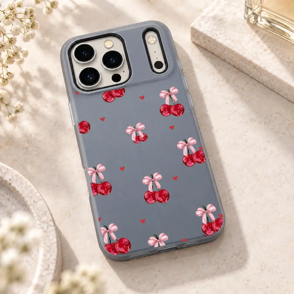 Cute Pink Heart Bow Cute Pink Heart Bow Phone Case IPhone 18 17 16 15 14 13 Pro Max 2 In 1 Jelly Case Soft Matte Cover view 3