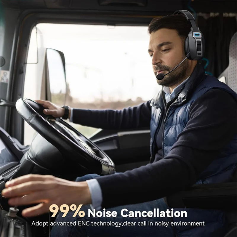 On-Ear Headphones With Bluetooth And Microphone, Trucker Bluetooth Headset With AI Noise Cancelling And Mute Button