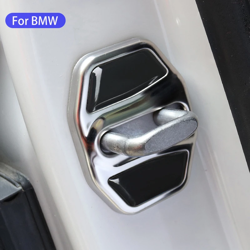 For BMW 3 5 Series X3 X5 G30 G20 G32 6GT F10 G01 G05 Car Door Lock Protective Cover 4PCS Stainless Steel Sticker Logo Decoration