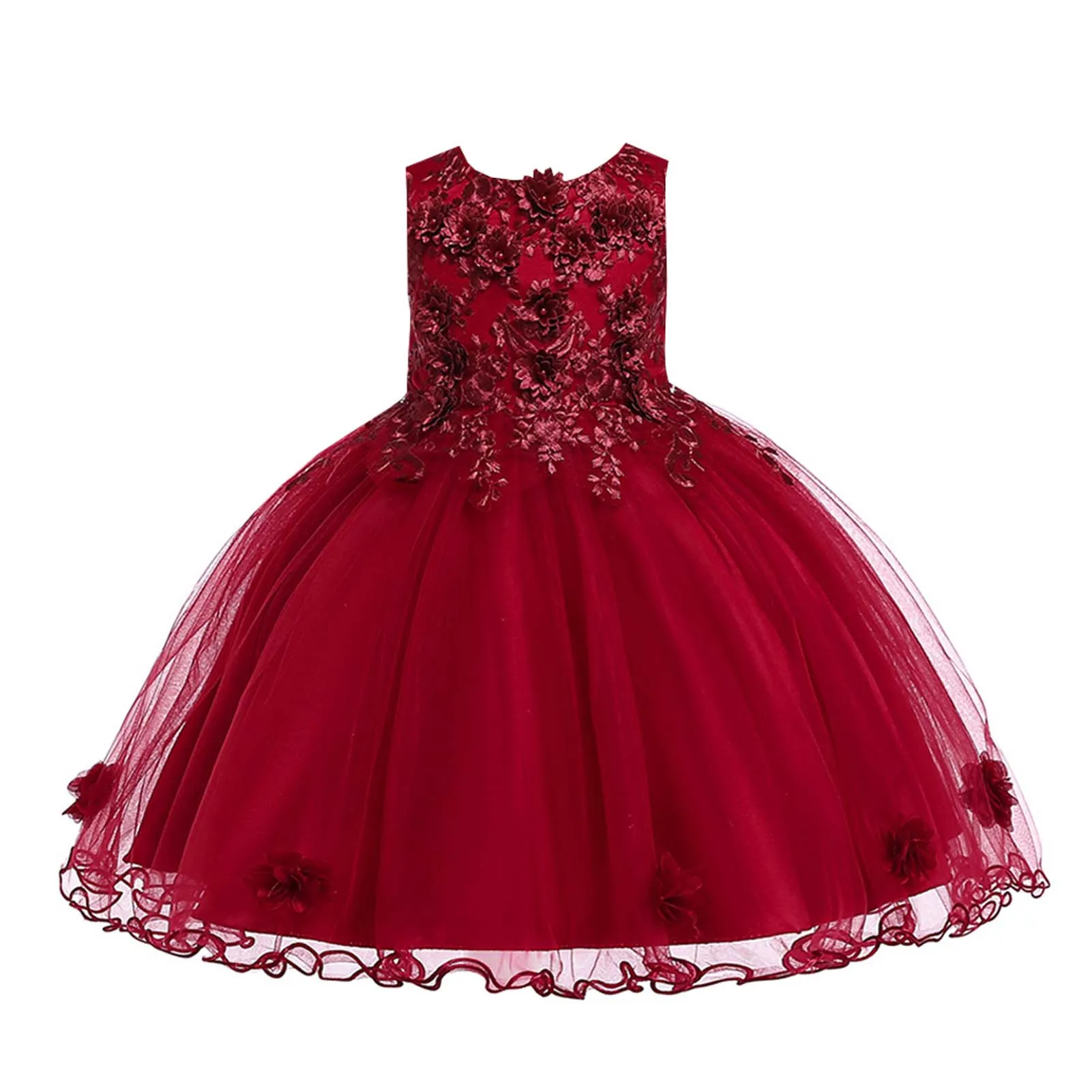 princess-dress-for-girlsembroidered-floral-kids-beaded-wedding-dresschildren's-stage-performance-ball-gownevening-prom-dress