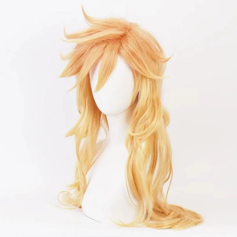 Brand ation Douma Cosplay Wig Demon Killer Kimetsu No Yaiba  Halloween Party Golden Layered Gradient High-temperature Hair Wigs