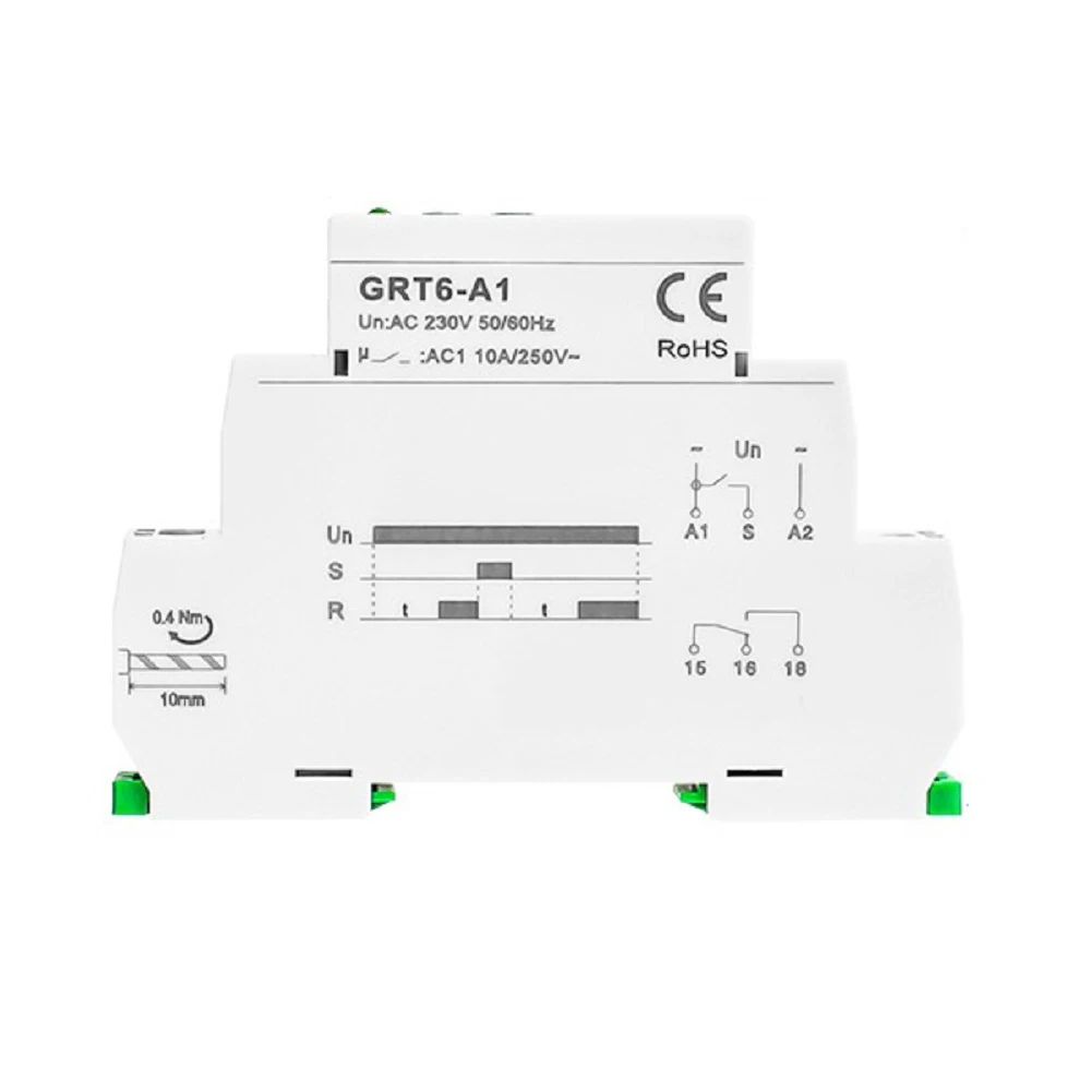 GRT6-A1 Single Function Time-Relay 1SPDT Adjustable Power On Timer Delay Relay Wide Adjustable Timing Range (0.1s – 10 Days)
