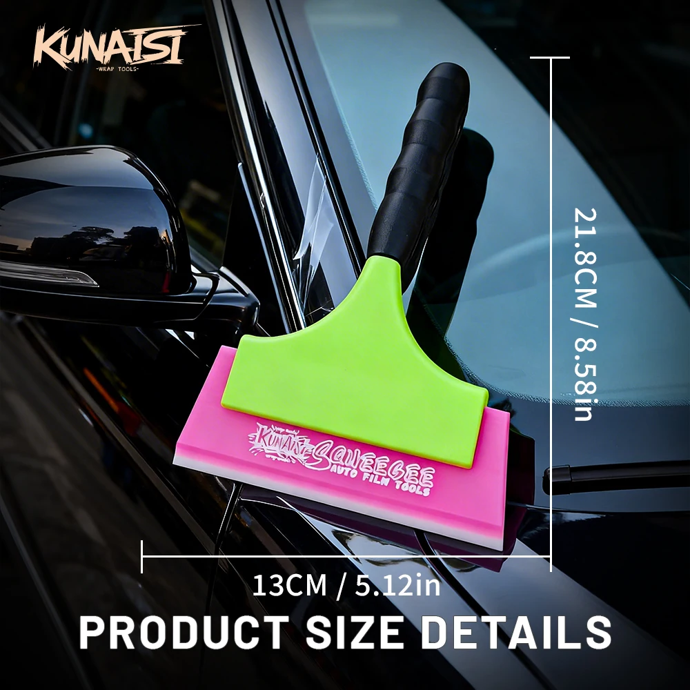 KUNAISI Aluminum Alloy Car Window Tint Squeegee with Beef Tendon Rubber Blade, PPF Install Tool, Water Blade Wiper