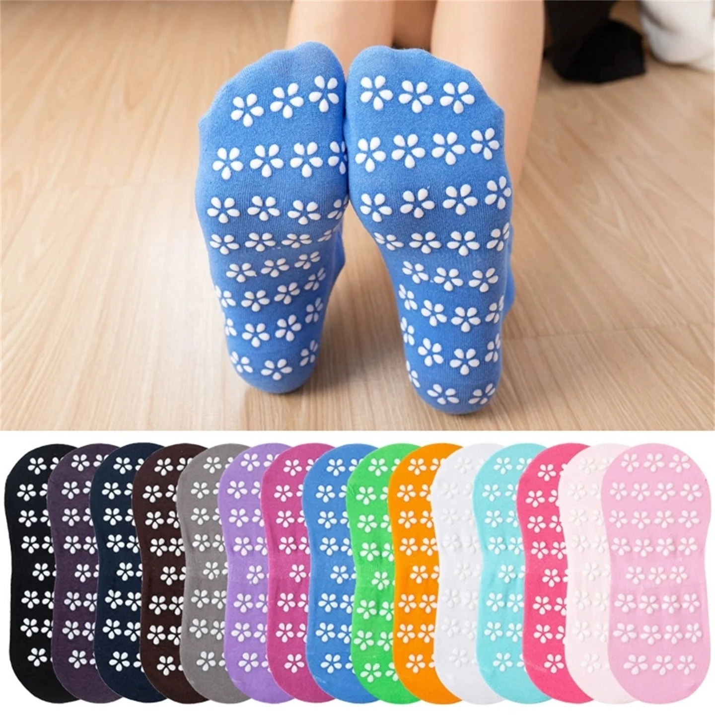 

10 pairs / Lot Thin Anti-Slip Trampoline Socks Adult Women Yoga Socks Early Childhood Education Parent-Child Indoor Floor Socks