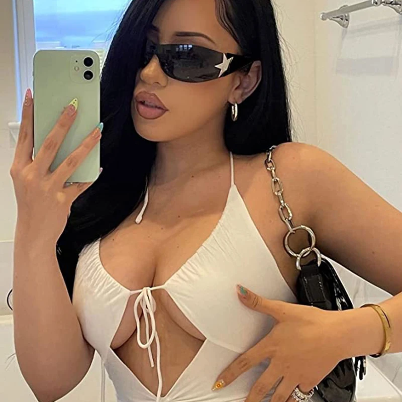 Moda óculos de sol para mulheres homens na moda escudo envoltório em torno de óculos de sol oversized moda sem moldura óculos de sol