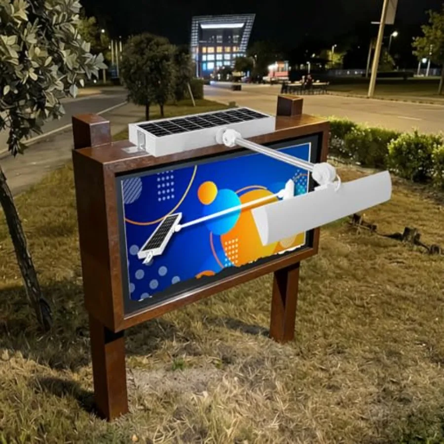 

Уличные солнечные светильники для вывесок 210LED 3699 люмен 8000 мАч для рекламных щитов, бизнеса, недвижимости, магазинов, автобусных остановок, знаков HOA, дорожных знаков