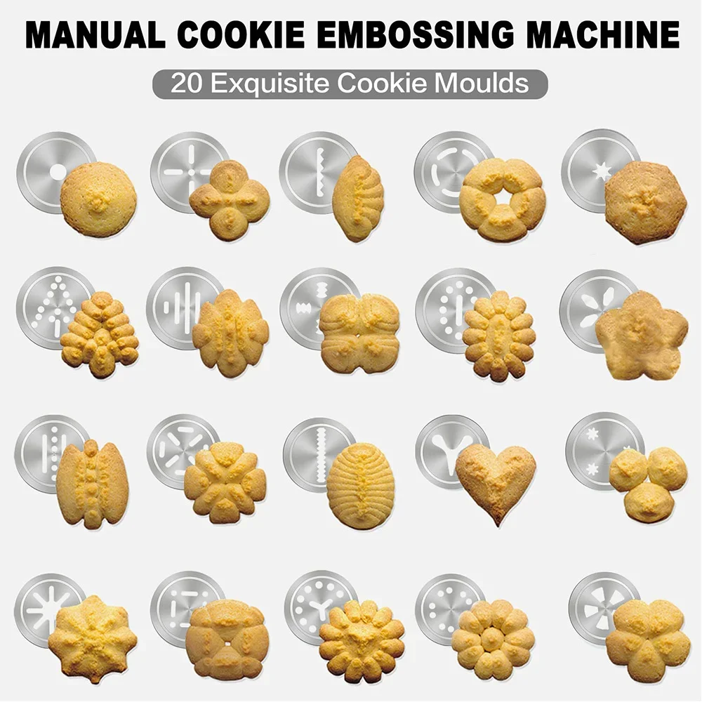 10/20pcs Cookie Press Machine Stainless Steel Biscuit Extruder Press Cookie Gun Kit Set DIY Biscuit Maker Baking Supplies