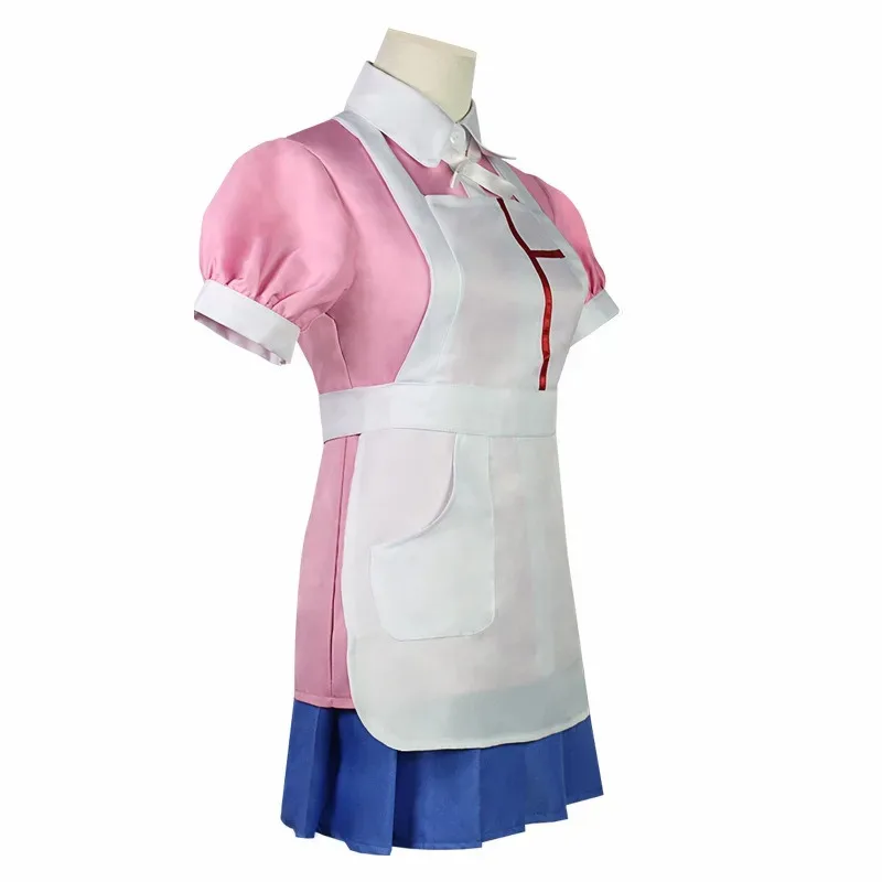 Traje de Cosplay de Anime Danganronpa Mikan Tsumiki con peluca Anime Halloween desesperación uniforme de enfermera definitivo disfraz de sirvienta para mujer