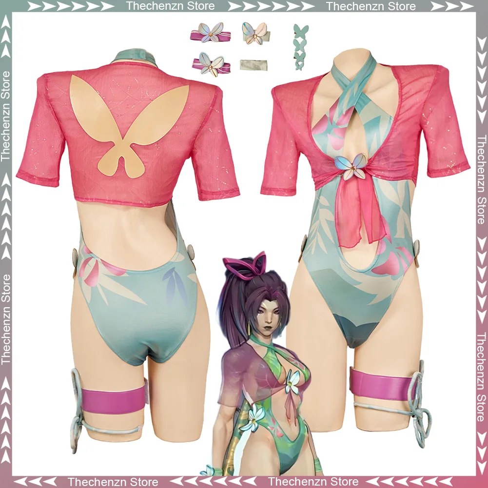 

Fancy Dress Rivals Psylocke Cosplay For Women Swimsuit Beach Wear Game Costume Halloween Adult Woman Roleplay Party Outfits