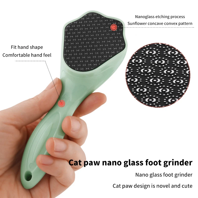 Cat Paw Nano Glass Footplate File Hand Held Foot Exfoliating Dead Skin And Calluses Remover Heel Scratcher Pedicure Foot Care