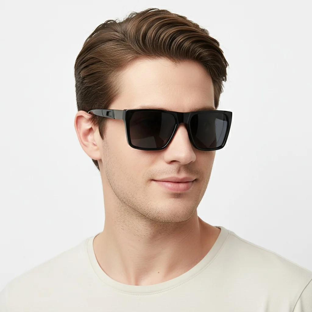 Neue quadratische polarisierte Herren-Sonnenbrille, minimalistische und stilvolle Sonnenbrille, geeignet für den täglichen Gebrauch und Reisen, 1084 – Detail 4