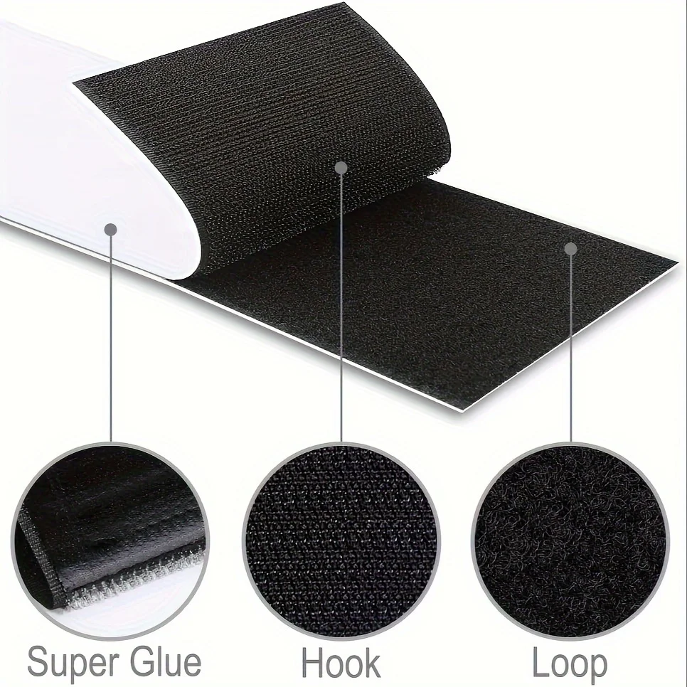 1Pair 3.8/10cm plastic Couch Cushion Non-Slip Grip Tape Adhesive Hook and Loop Strips for Fabric Outdoor Patio Cush household