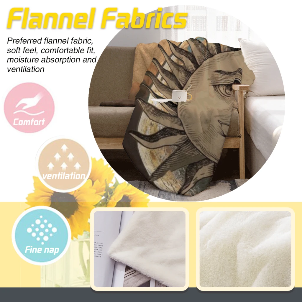 Sun Moon Star Comfortable Flanne Blanket Comforter Flannel Soft throw Blankets Warm Home and Decoration