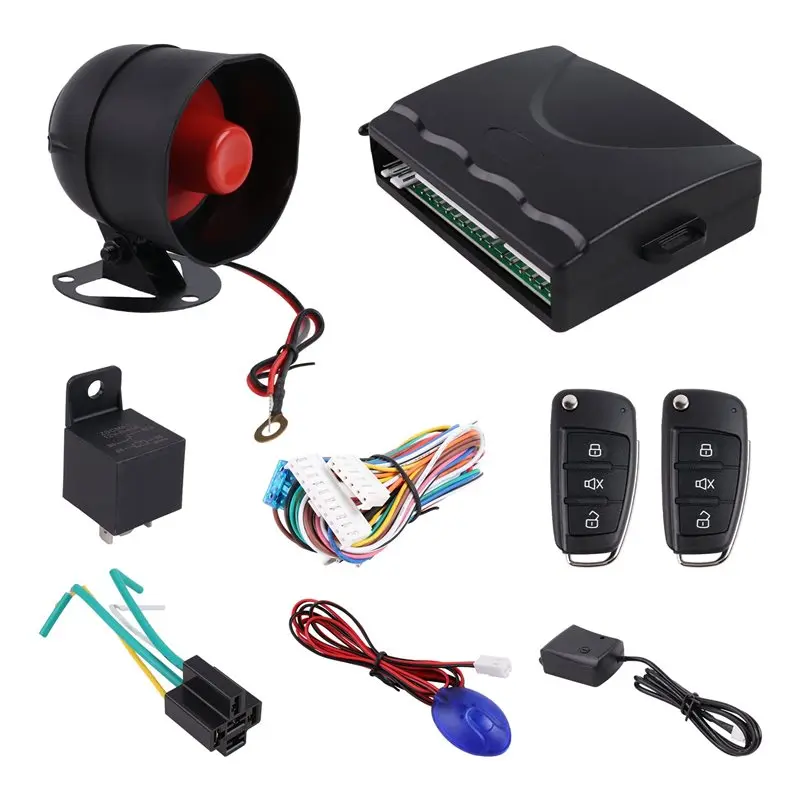 Programmable Wiring Harness Car Auto Security System Burglar Alarm Protection Remote Control Siren-ABQF