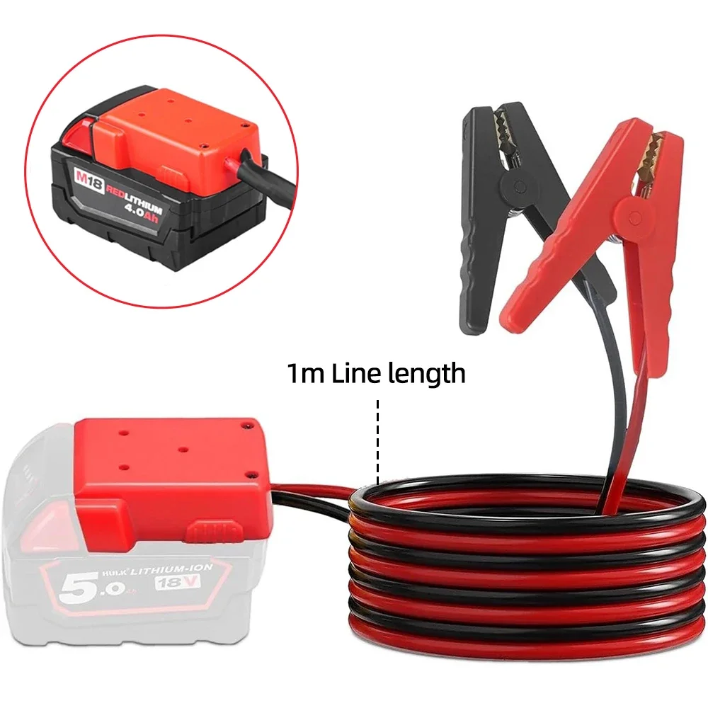 Kit de démarrage de cavalier pour Milwaukee M18, 1M, câble 8awg, ligne d'outils électriques, allumeur de batterie de voiture, Kits d'alimentation d'urgence automobile