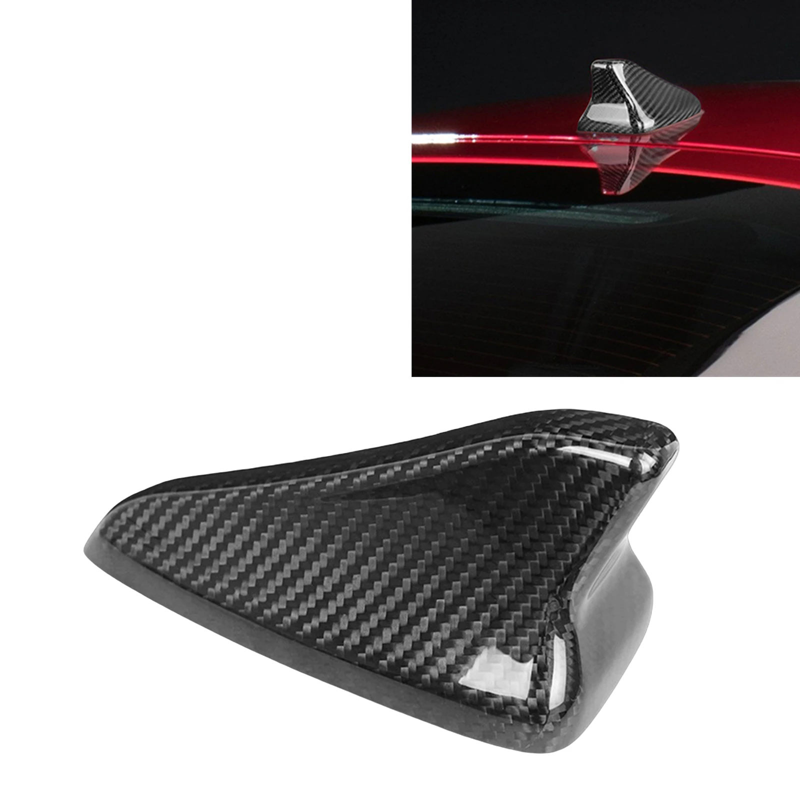 Pop For Kia Stinger 2018-2023 Dry Carbon Fiber Roof Shark Fin Antenna Cap Cover Trim Exterior Aerial Shell Case