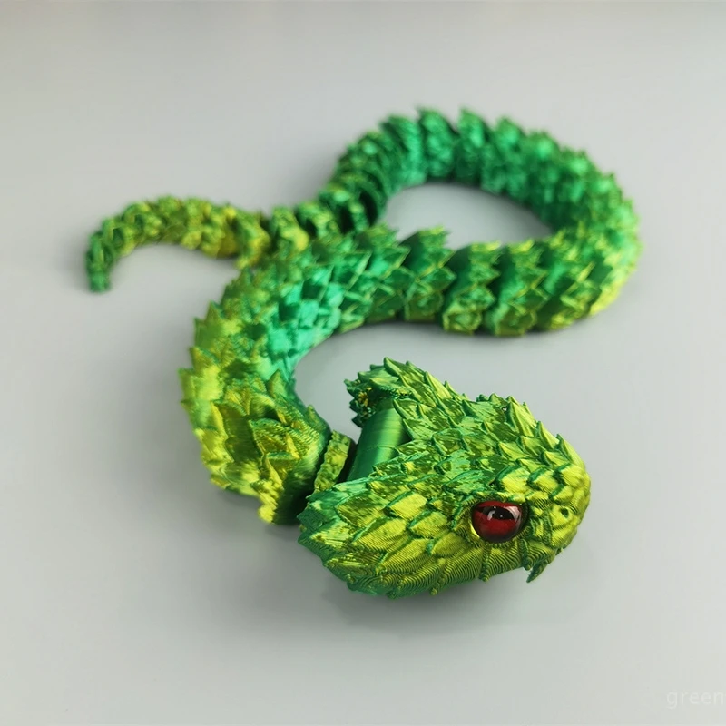 49CM 3D 인쇄 파이썬 이동식 관절 뱀 피규어 모델 장식 3D 인쇄 파충류 동물 할로윈 장난감 공예 선물 장식품