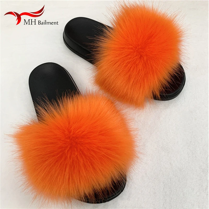 Pantofole in pelliccia sintetica donna casa Fluffy Flat Slides Winter Comfort Furry House scarpe dolci pantofola femminile infradito da interno