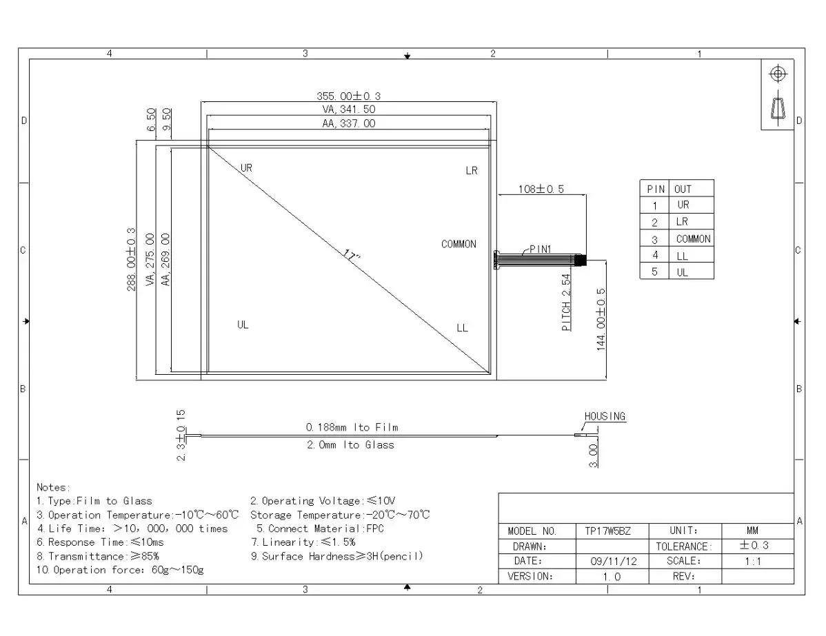 

Win10 Compatible 5 wire 17 Inch Resistive USB Touch Screen Panel For Photo Kiosk/Laptop/Industrial equipment