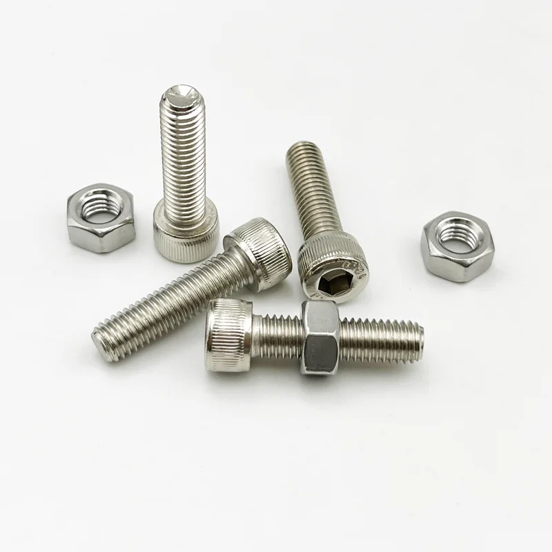 M2 M2,5 M3 M4 M5 M6 M8 304 Edelstahl Sechskant Innensechskantschraube Bolzen Mutter Set Innensechskantschraube DIN912 Sechskantschraube mit Mutter – Detail 5