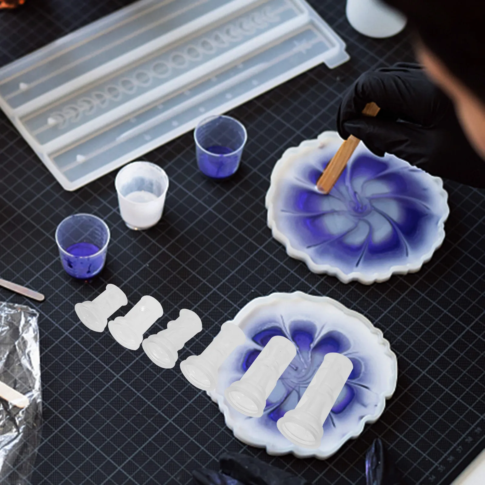 

Набор силиконовых форм для шахматных фигур и доски, гибкие многоразовые формы для литья из смолы, для рукоделия, DIY силиконовые формы
