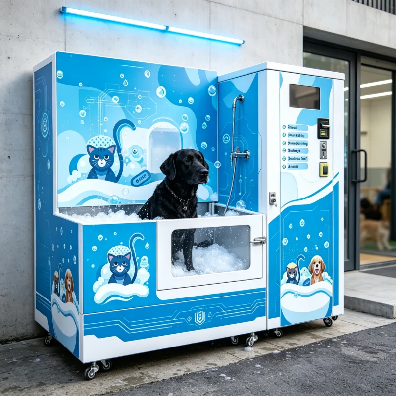 Intelligent 24H Unattended Pet Washing Machine Custom Self Service Dog Wash Station With Large Capacity Water Storage System