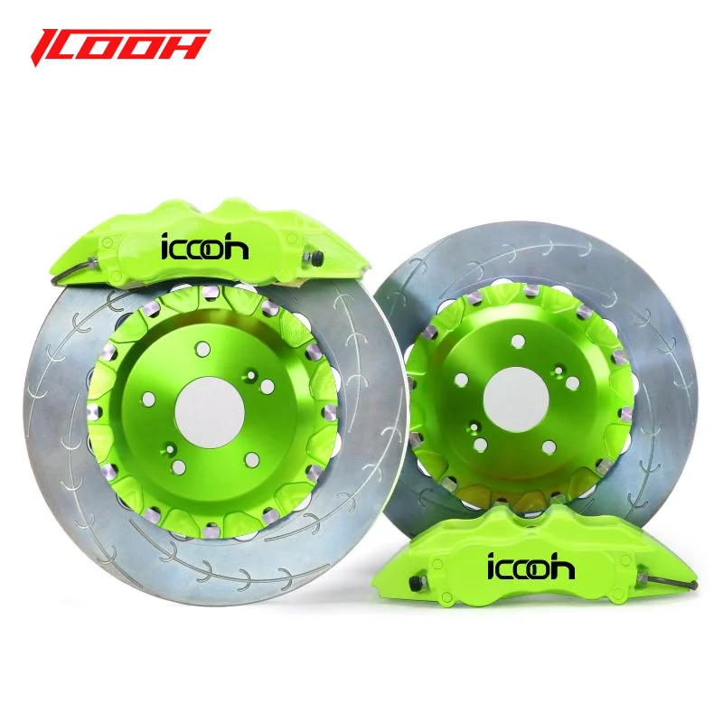 

ICOOH 6 Pot Big Caliper Fluorescent Green OEM Brake Kits with Disc Rotor Brake Pads for BMW 325I 2008 year