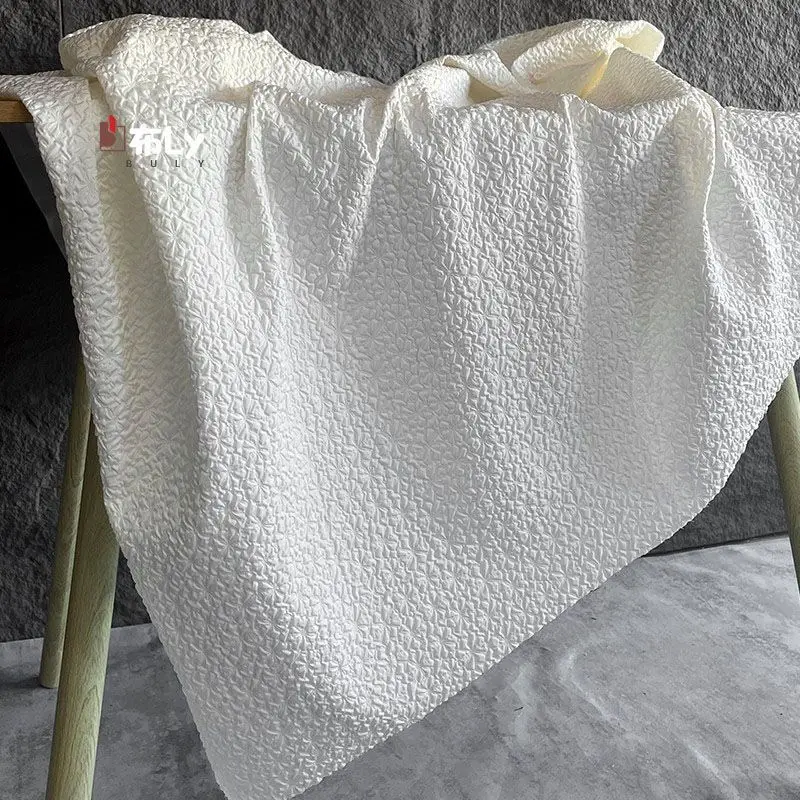 Flower Bubble 3D Jacquard Fabric, Skin-Friendly Soft, for Dresses Coats Graduation Wear, High-End Designer Material