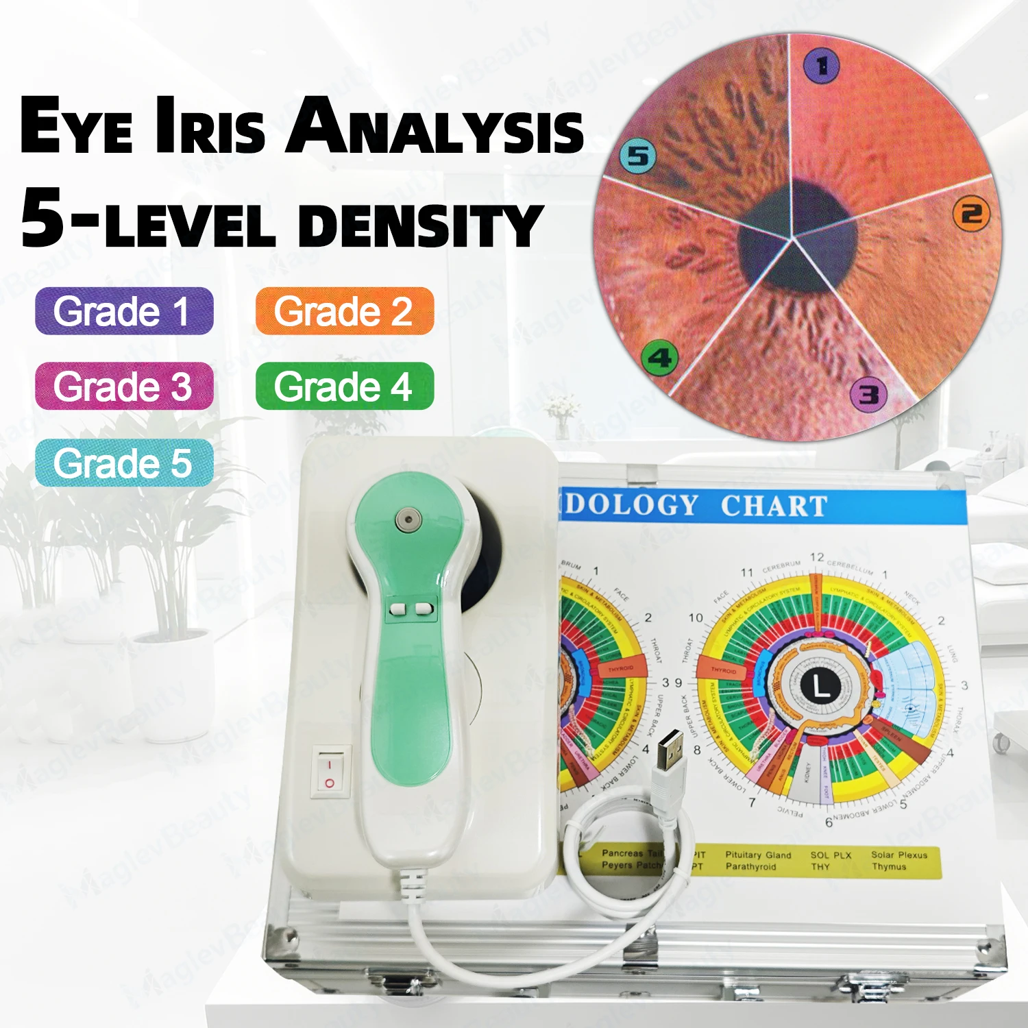 New Model Iris Analysis Machine Eyes Health Detection Digital Iriscope Iridology Camera CE Certified Body Health Scanner Device