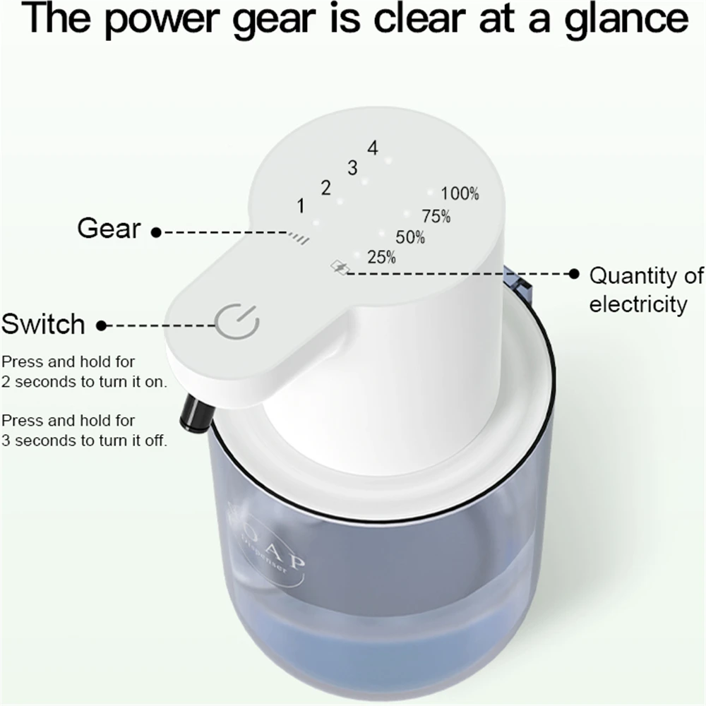 USB Charging Automatic Induction Liquid Soap Dispenser Smart Sensor Foam Soap Dispenser Auto Touchless Hand Sanitizer Dispenser