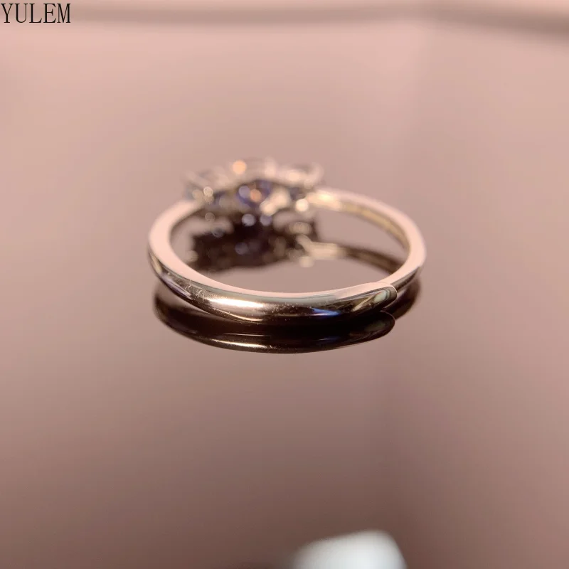 YULEM Particles of Burmese Pigeon Blood Red Natural Ruby Ring Genuine 925 Sterling Silver Wedding Jewelry